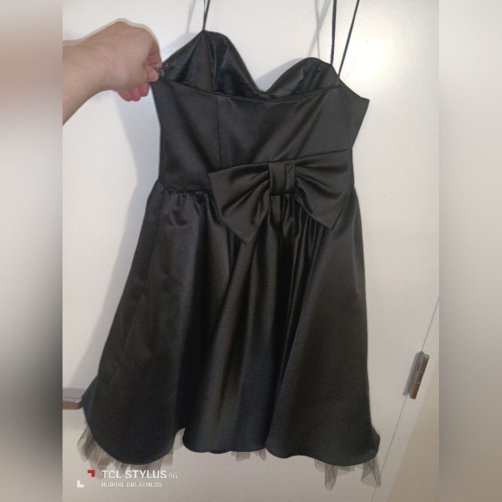 ABS Allen Schwartz Black Strapless Mini Dress